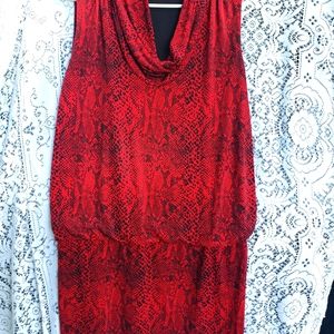 Michael Kors red and black animal print dress